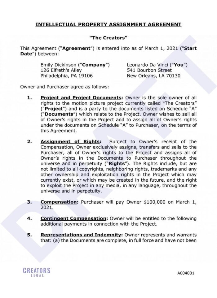 quitclaim intellectual property assignment agreement