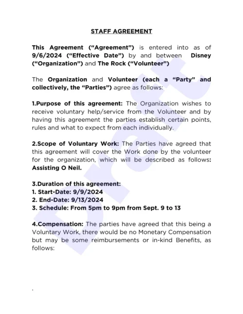 Creators Legal - Editable contracts for creators - Staff Agreement